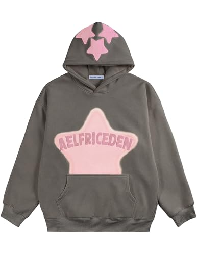 Aelfric Eden Graphic Hoodies for Men Y2K Printed Hoodie Sweatshirt Casual Oversized Long Sleeve Vintage Streetwear Pullover