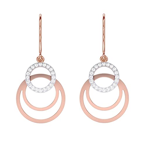 Image of Clara 925 Sterling Silver Irina Pendant Earring Chain Jewellery Set | Rose Gold Rhodium Plated, Swiss Zirconia | Gift for Women & Girls