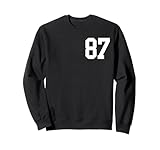 numero 87 college sport stile in bianco felpa