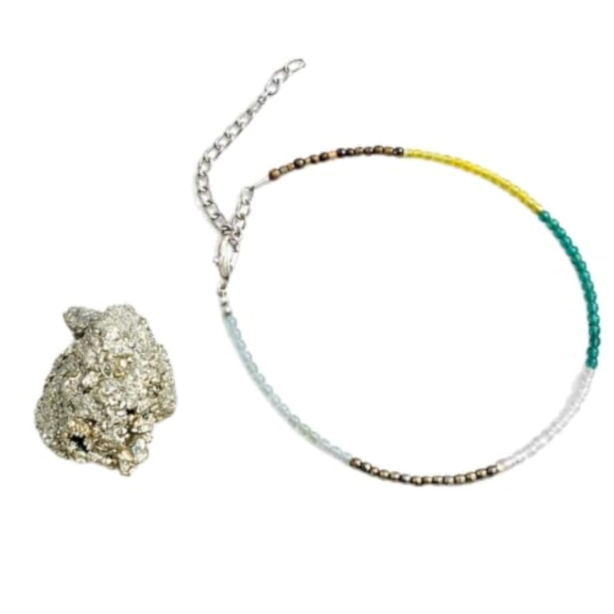 Dhanyog Anklet & Pyrite Cluster Combo for Everyday Styling