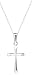 Sterling Silver Children's Petite Polished Cross Pendant Necklace , 13"