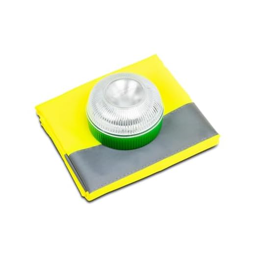 Motorkit Luz LED magnética homologada (V16) y Chaleco Reflectante homologado, Recomendado por la DGT