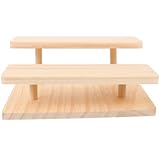 MUCKLILY Soporte de Madera Maciza para Figuras y Gafas Expositor de Sobremesa de Doble Capa Organizador Multiusos para Colección Decoración del Hogar y Almacenamiento
