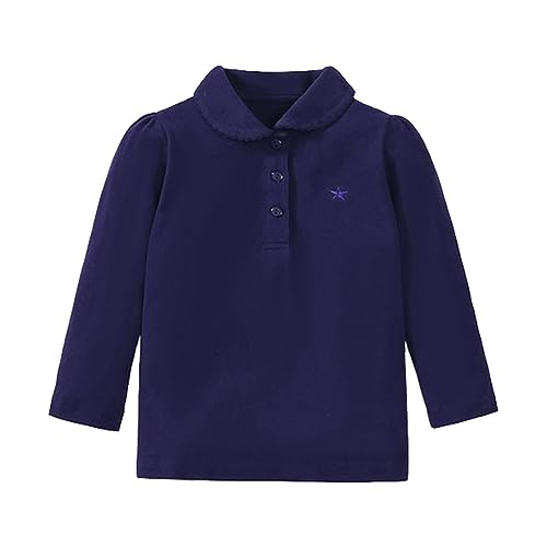 Girls Boys Stretch Wrinkle Free Dress Shirts Youth Button Down Tshirts Toddler Kids Long Sleeve Formal School Uniform Shirt