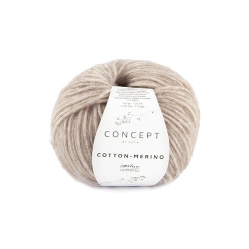 Coton mérinos by Concept de Katia en pelotes de 50 g et 105 mètres (139 - Marron chevron)