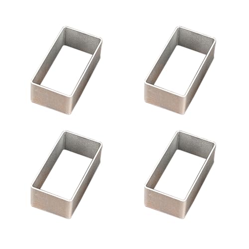 XMYCYuChen Lot de 4 emporte-pièces rectangulaires en acier robuste - Moules à gâteaux en forme de lune - Antiadhésifs - Moules en métal pour réunions de...