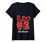 Photo Gallery donna speech teacher valentine day love heart flower maglietta con collo a v Photo Gallery donna speech teacher valentine day love heart flower maglietta con collo a v