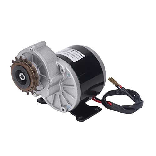 BuyWeek Getriebemotor 24V 500W, Untersetzungs Elektromotor Große Drehmoment Zweistufige Verzögerung Elektrofahrrad Bürstenmotor Mit 16 Zähnen Kettenrad für Elektrofahrräder Roller