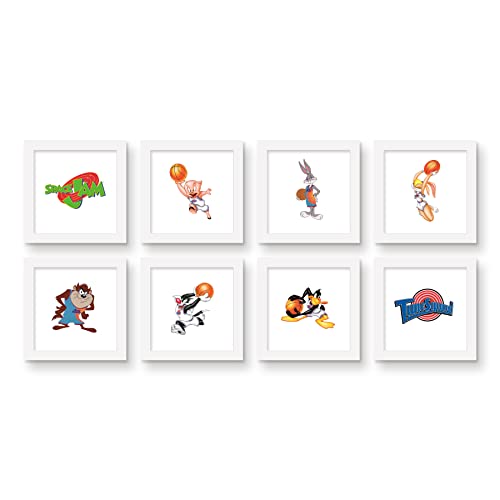 Affiche Space Jam Tune Squad pour habiller un mur vide facilement lot 8 cadres blancs