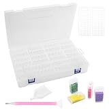 Kiperline Diamond Painting Zubehör Boxen, 124 Stück 5D Diamond Painting Aufbewahrungsbox mit 112 Etiketten für Diamanten, Perlen und anderes DIY-Zubehör.