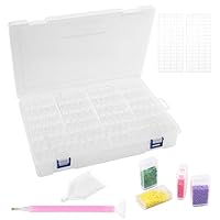Kiperline Diamond Painting Zubehör Boxen, 124 Stück 5D Diamond Painting Aufbewahrungsbox mit 112 Etiketten für Diamanten, Perlen und anderes DIY-Zubehör.