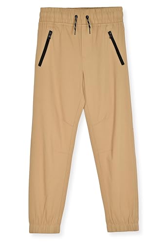 Boys Twill Jogger Pants with Zipper Pockets 2-Pack Pull on Pants for Kids2