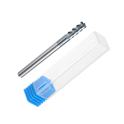 Image of HARFINGTON Carbide Square Nose End Mill Bit 5 /16 inch Cut Dia 4 Flutes TiAlN Coated Milling Cutter for Hardened Steel Metal (5 /16 inch Shank 13 /16 inch Cut Length 4 inch Long 45 Degree Helix HRC53-55)