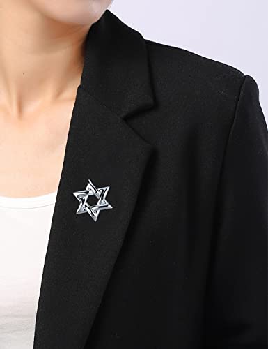 Image of Sparkle Crystal Star of David Brooch Pin Rhinestone Star Bouquet Brooch Pin Lapel Pins Spiritual Brooch Badge