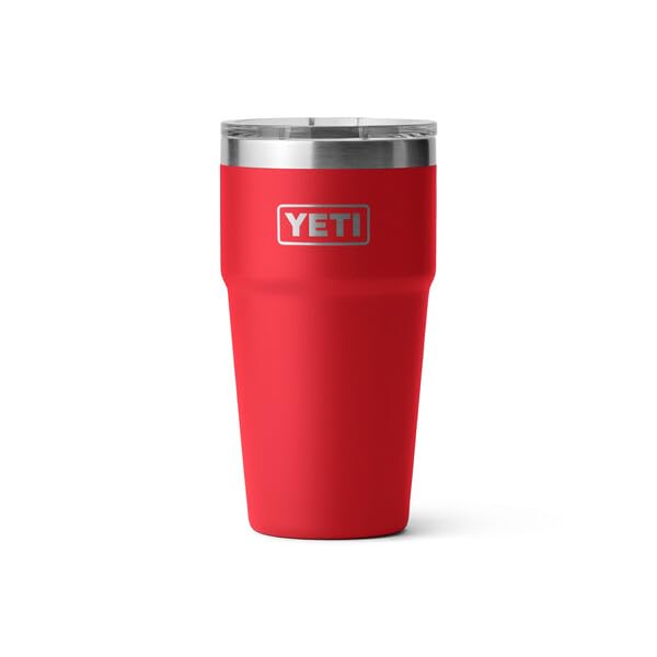 YETI Rambler 20 oz (591 ml) Stackable Cup with Removable Magslider Lid, Stainless Steel Vacuum Insulated Coffee Cup, Rescue Red - Image 3