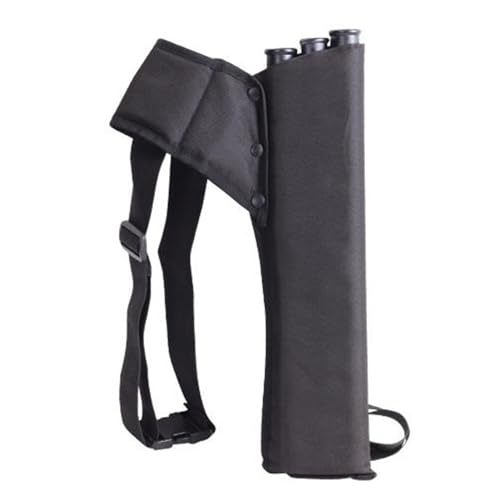 clinmday Archery Hip 3-Tubes Quiver,Adjustable Archery Bag Durable Three-Tube Design Arrow Holder Sports for Accessories, Gear, Tools, Release Tab, Score Card Black