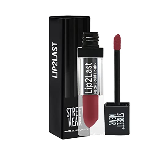 Image of STREET WEAR Lip2Last Matte Liquid Lipstick -Vacay Red (Red) - 5 ml - Transferproof, Smudgeproof, Mask Friendly, Non-Drying Formula, Enriched With Vitamin E - Lasts AM To PM!