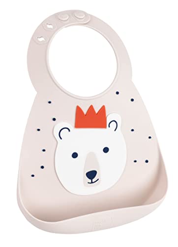 Image of ABBY&FINN Silicone Baby Bib, Polar Bear, Birthday Bib,Waterproof, BPA Free Silicone, Easy Wipe Clean, Dishwasher Safe, For Baby & Toddler, Baby Boy, Baby Girl