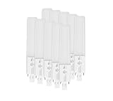 Legental GX23 Base LED Bulbs, 6w(13w CFL Equivalent) LED Slim, 2-Pin PL Horizontal Recessed Lamp,for Wall Scones, Bathroom Vanity Light,Cool White 5000k, UL Listed, 10 Pack -  Slite Electrical Supply