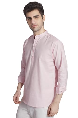 Image of DIVISIVE Men's Slim Fit Full Sleeves Cotton Short Kurta
