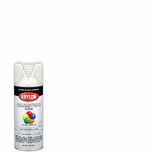 Image of Krylon K05547007 COLORmaxx Acrylic Clear Finish for Indoor /Outdoor Use, Flat Crystal Clear, 11 Ounce (Pack of 2)