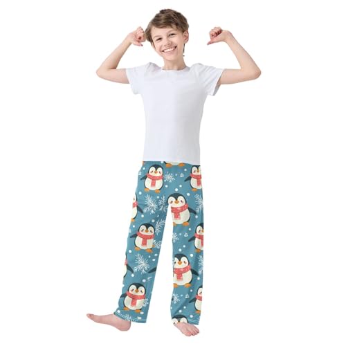 Scarf Penguin Boys Pants Boys Athletic Pants Long Pant for Boywith Pockets Wide-Leg Size 6-14Y3