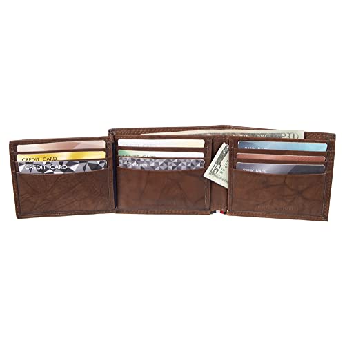 Tommy Hilfiger mens Slim Leather Passcase Wallet With Removable ID Window Tan Huck — view 4