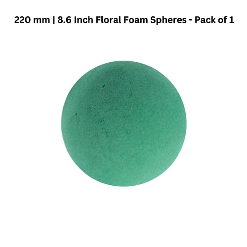 Image of OASIS Pack of 1 Floral Foam Spheres | Green Round Foam Spheres Balls for Fresh & Artificial Flowers | Wet & Dry Use | Ideal for Wedding, Party & Home Floral Arrangements - (220 mm)