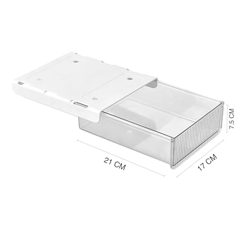 Image of oddpod Reed Under The Table Hidden Stationerydrawer /Acrylic Desk Organiser For Home&Office-White(Small)