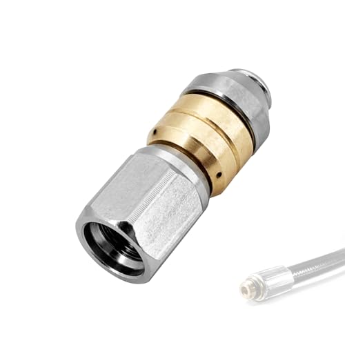 Boquilla de limpieza de tuberías de punta giratoria para Kärcher – Boquilla de limpieza de tuberías giratoria de acero inoxidable 1/8 IG para Kärcher Kränzle Nilfisk WAP | Accesorios de alta presión