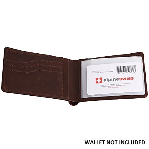 Alpine Swiss Set of 2 Wallet Inserts 6 Pages Credit Card Holder Picture Windows4