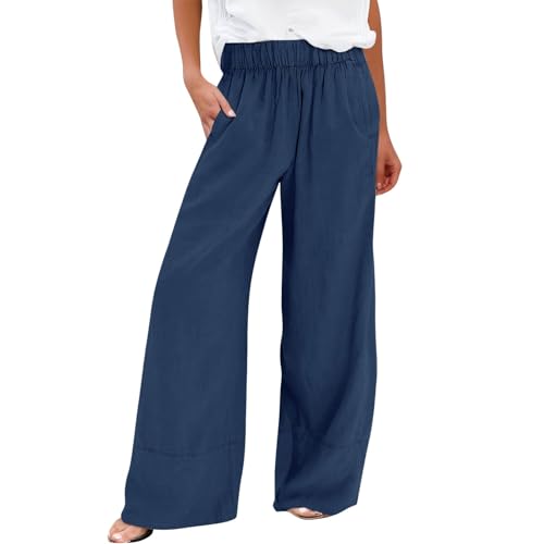 Pantalones de trabajo para mujer de verano de cintura alta piernas anchas tendencia de trabajo elegante color liso pantalones embarazo mujer casual suelto ajuste senior sudoración dependa playa