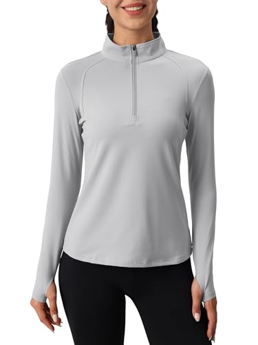 MAGCOMSEN-Womens-14-Zip-Pullover-with-Pockets-Warm-Brushed-Slim-Fit-Spring-Fall-Workout-Jackets-with-Thumb-Holes