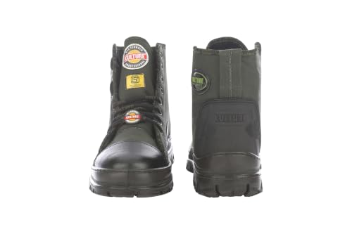Image of Liberty Kulture Jungle Tiger Military & Tactical Canvas Boot for Men, Soft Toe, Olive Green & Black, Sizes- 6UK-11UK
