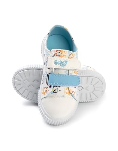 Bluey & Bingo Unisex Kids Off White Multi Character Trainers | Everyday Wear Sneakers| Hook and Loop Closure | Cartoon Print3