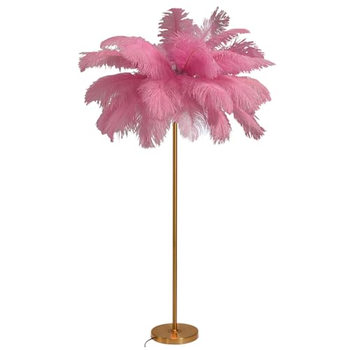 Lampadaire plumes d'autruche pour une chambre cocooning