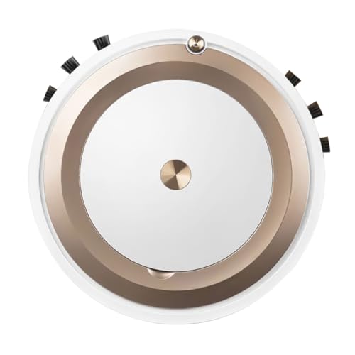 Garneck Robot Aspirateur Balayeur Multifonction Compact Doré en Abs, Batterie 1200 Mah, Contrôle par Smartphone, Nettoyage Temporisé pour Sols Domestiques, Maison, Usage Quotidien