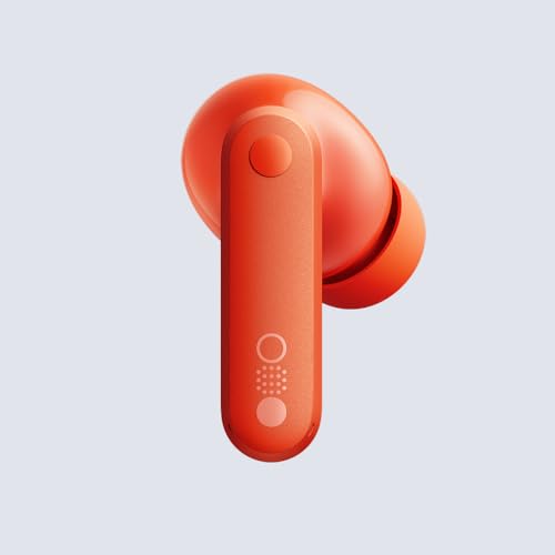 Image of CMF BY NOTHING Buds Wireless Earbuds with 42dB ANC, Transparency Mode, Ultra Bass Technology 2.0, Dirac HD Audio, IP54 Dust and Water Resistance and Dual Device Connection - Orange