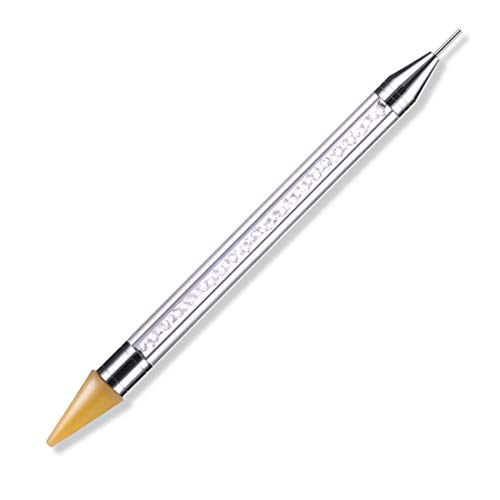 Double-head Wax Nail Rhinestone Picker Dotting Pen Acrylic Handle Gem Pick Up Applicator Tool Self-Adhesive Dot Head Tips