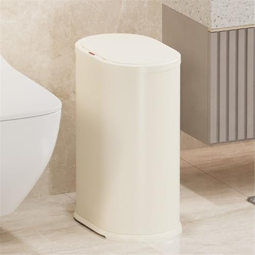 Cubo de basura automático sin contacto de acero inoxidable blanco con sensor para el hogar 8