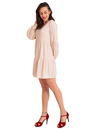 Image of Miss Lavish London Women's V Neck Tiered Summer Dress Casual Short Sleeve Swing T Shirt Mini Dresses
