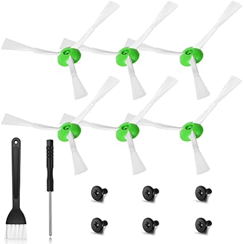 Gusnilo 6 Side Brush Replacement Accessories for irobot Roomba i/e Series Robotic Vacuum Cleaner E5 E6 i3 i3+ i7 i7+ i6 i6+ j7 j7+ Replacement Parts Kit with 6 Screws 1 Screwdriver 1 Small Brush Cover