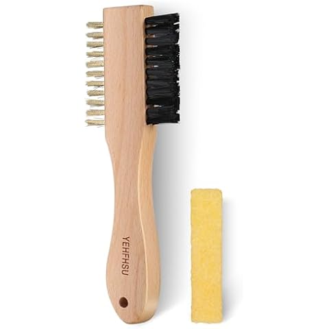 YEHFHSU 2-Piece Suede Brush and Suede Eraser, Suede Cleaner Kit, Suede Brush for Shoes Effectively Solves Stubborn Stains on Soft Bristle Shoes Cover