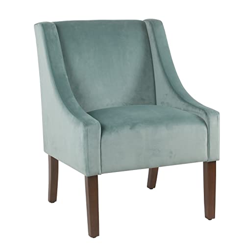 | Accent Chairs For Living Room & Bedroom | Decorative Home Furniture, Light Velvet Aqua Blue
