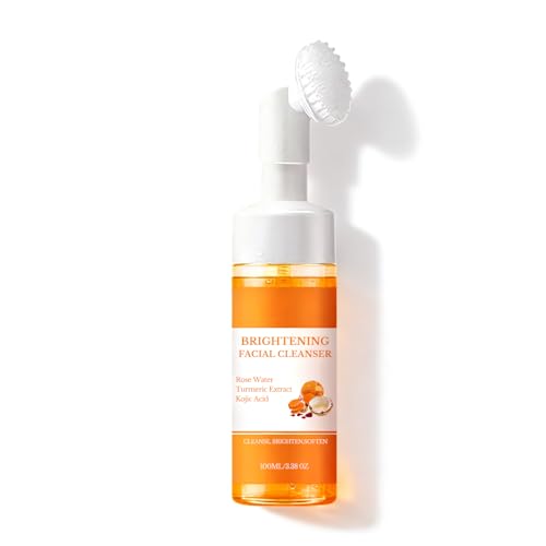Turmeric Nettoyant pour le visage 100 ml, mousse nettoyante apaisante, curcuma et acide kojique, nettoyant pour le visage, mousse nettoyante au curcuma pour tous les types de peau, 1 pièce