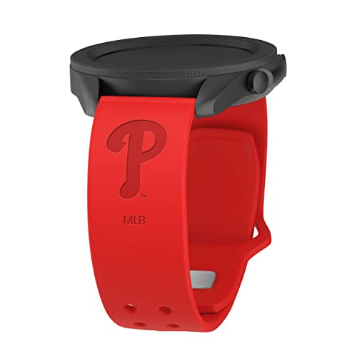Game Time Philadelphia Phillies Engraved Silicone Watch Band Compatible with Samsung and more (20mm Red)