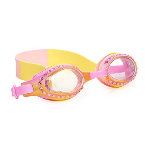 Bling 2O Kids Swimming Goggles - Ombre Rhinestone Swim Goggles for Girls - Ages 3+ - Anti Fog, No Leak, Non Slip, UV Protection with Hard Travel Case - Lead and Latex Free (Strawberry Lemonade)
