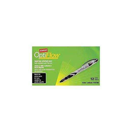 Staples 704788 Optiflow Needle-Tip Rollerball Pens Fine Point Black Dozen (15194)