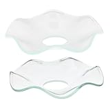 ZUNOXAZ 2 Stück Transparente Glas wachsschutz für Stabkerzen Robuster Tropfenfänger Wiederverwendbarer Wachsauffangbehälter Kratzfestes Design für Hochzeiten und Partydekoration