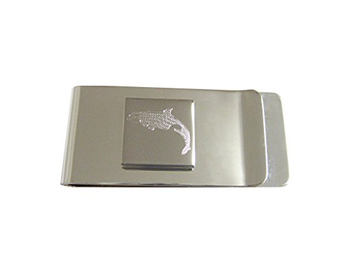 Kiola Designs Silver Toned Etched Jumping Killer Whale Orca Money Clip